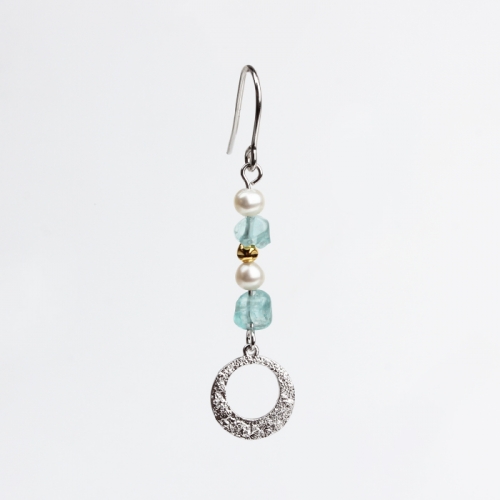 Renfook 925 sterling silver pearl/colorful stone fashion women earring jewelry