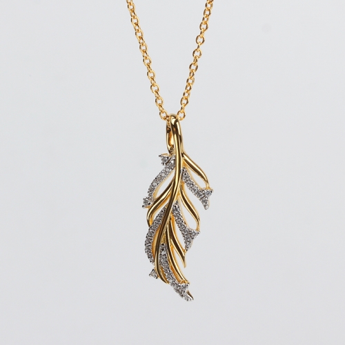 Renfook 925 sterling silver cubic zirconia leaf fine jewelry