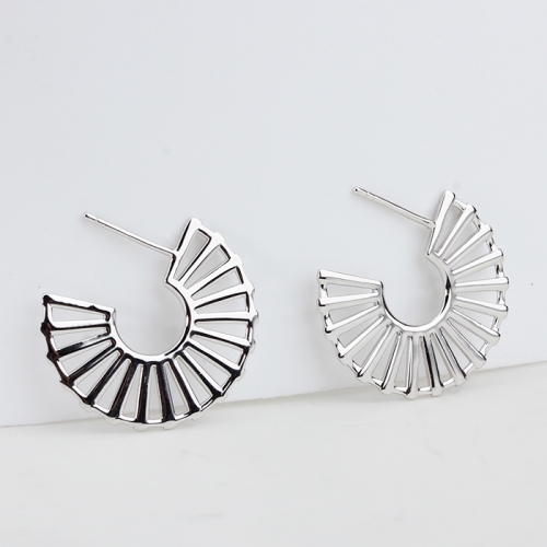 Renfook 925 sterling silver unique 3D earrings jewelry