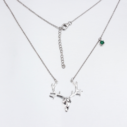 Renfook 925 sterling silver deer necklace for women