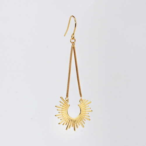 Renfook 925 sterling silver gold plated sunshine earrings