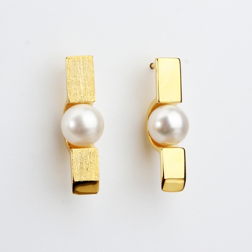 Renfook 925 sterling silver fresh water pearl earrings stud for women