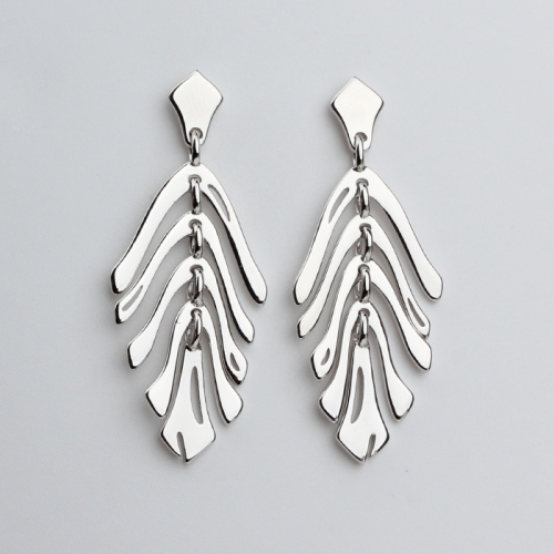 Renfook 925 sterling silver chic leaf especial earring for women