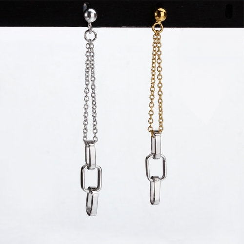 Renfook 925 sterling silver simple chain stud earrings for women
