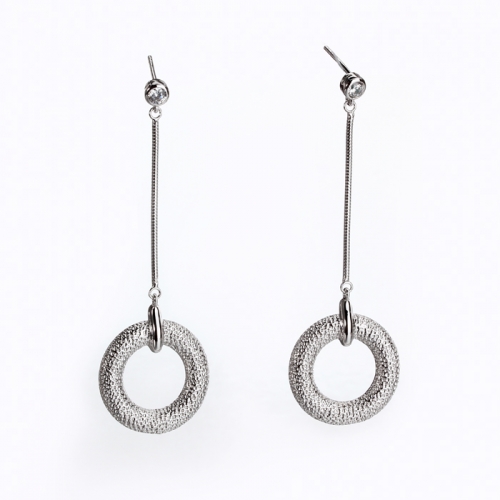 Renfook 925 sterling silver hammmered CZ jewelry earrings