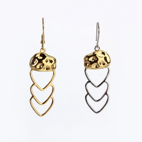 Renfook 925 sterling silver hollowed-heart hook earrings for women