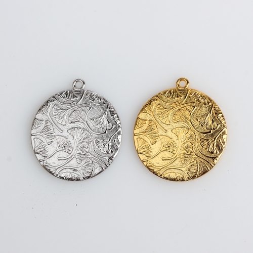 Renfook 925 sterling silver unique hammer gold vermeil pendant