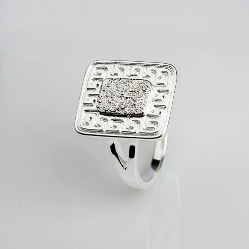 Renfook 925 sterling silver ring jewelry with pattern on the head