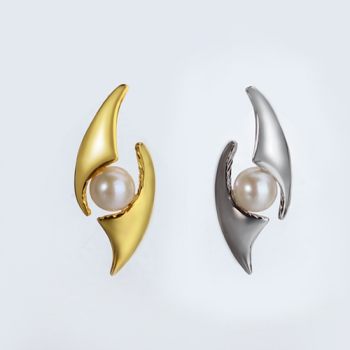 Renfook 925 sterling silver freshwater pearl stud earing jewelry