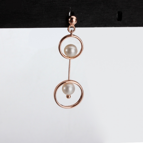 Renfook 925 sterling silve unique pearl earring for women