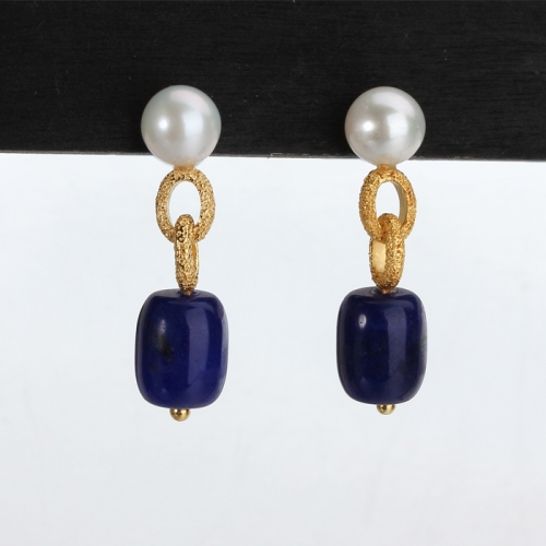 Renfook 925 sterling silve unique design gemstone earring for women