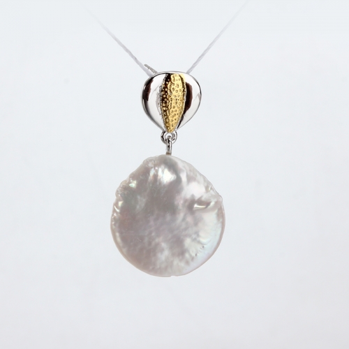 Renfook 925 sterling silve hammered baroque pearl earring stud for women