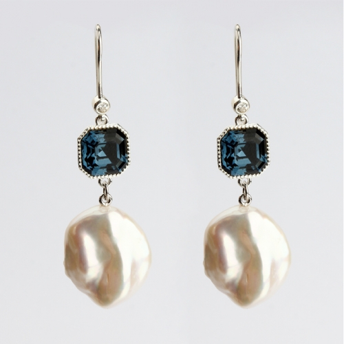 Renfook 925 sterling silver baroque pearl earring stud 2021 new trend