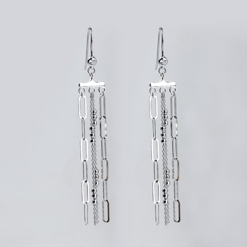 Renfook 925 sterling silver simple tassel earring hook 2021 new trend