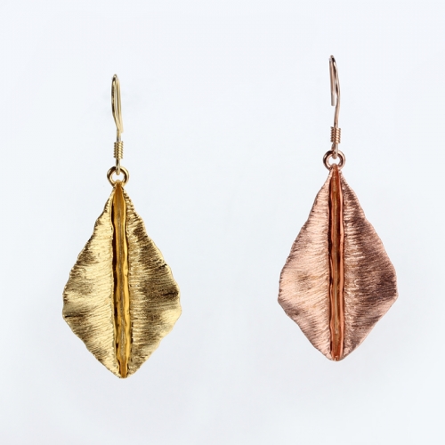 Renfook 925 sterling silver leaf hook earrings for women
