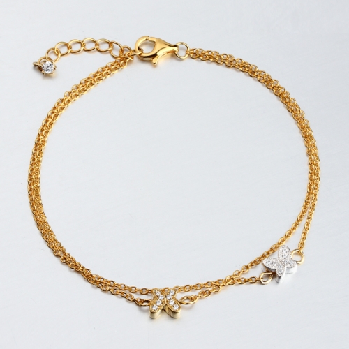 Renfook 925 sterling silver butterfly bracelet for women