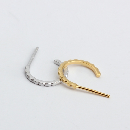 Renfook 925 sterling silver nordic style simple hook earrings