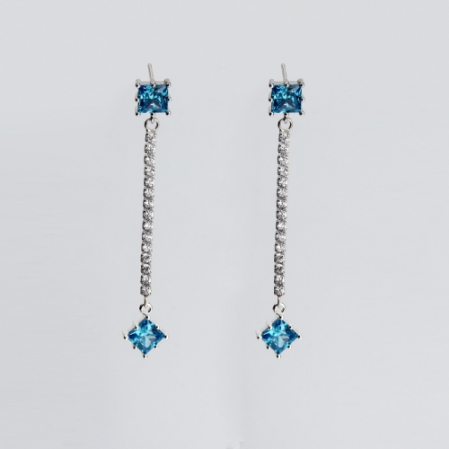Renfook 925 sterling silver CZ tassel earring for women 2021