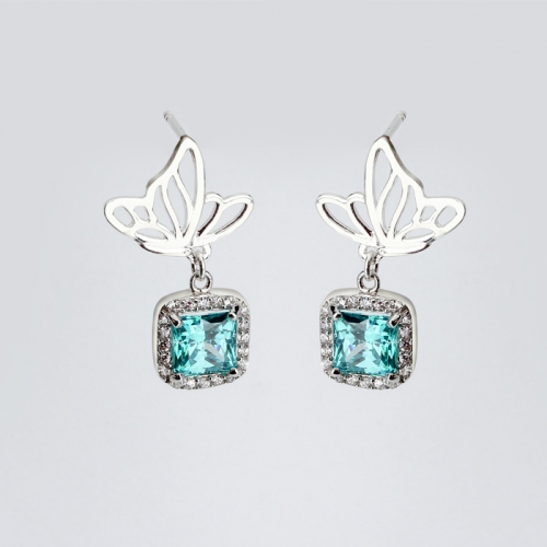 Renfook 925 sterling silver butterfly cubic zirconia earring for women 2021