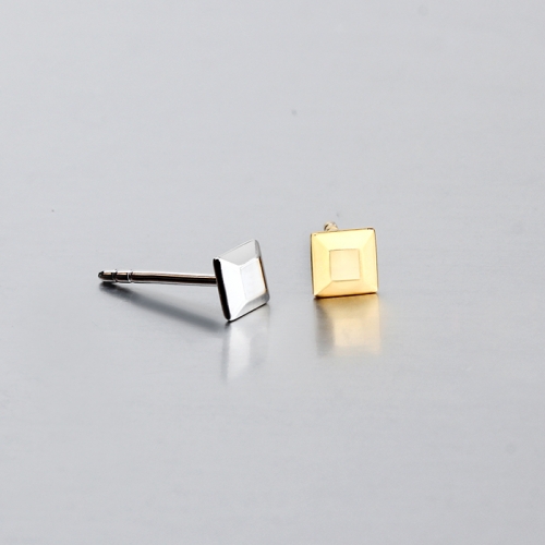 925 sterling silver square polished earring stud 2021 trend