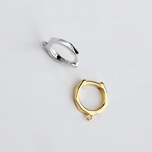 925 Sterling silver diamond cut  huggie earrings hoop findings