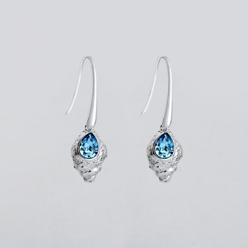 925 Sterling silver latest design bule zirconia women earrings hook