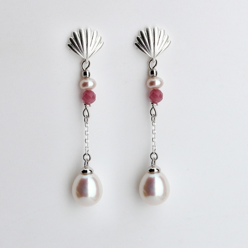 925 Sterling silver shell fashion jewellery earrings with pearl