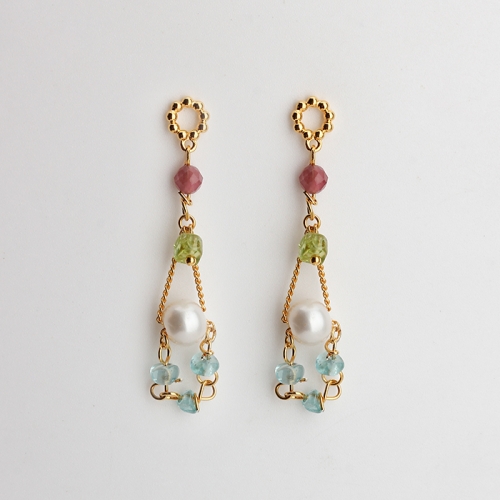 925 Sterling silver earrings dangle gemstone pearl earrings stud