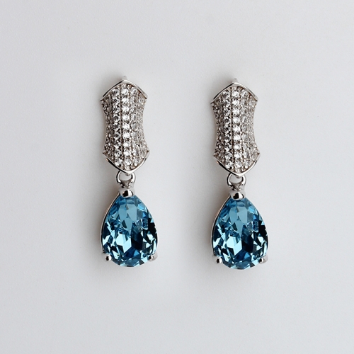925 sterling silver luxury crystal earrings stud 2021 new trend