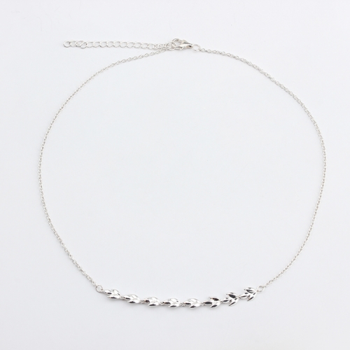 925 sterling silver simple shiny leaf connector necklace 2021 new trend
