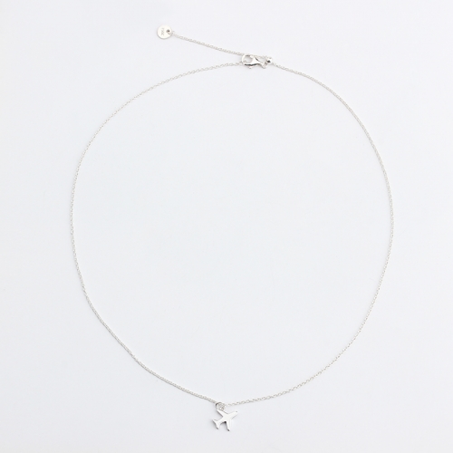 925 sterling silver simple plane slider necklace adjustable