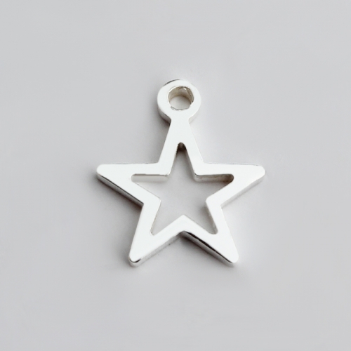 925 sterling silver small shiny hollow star charm jewelry findings