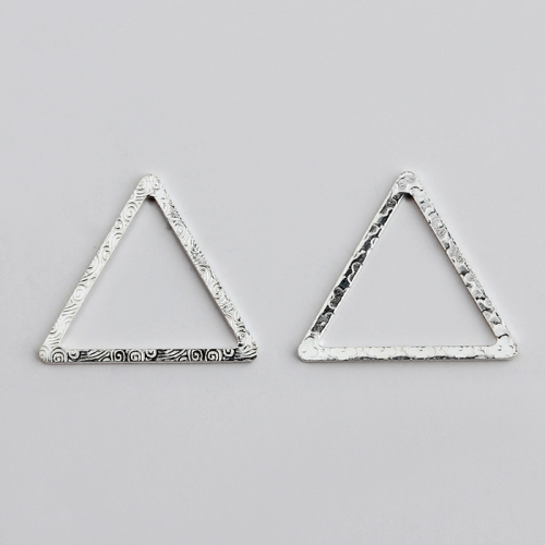 925 sterling silver hammered triangle jewelry charm