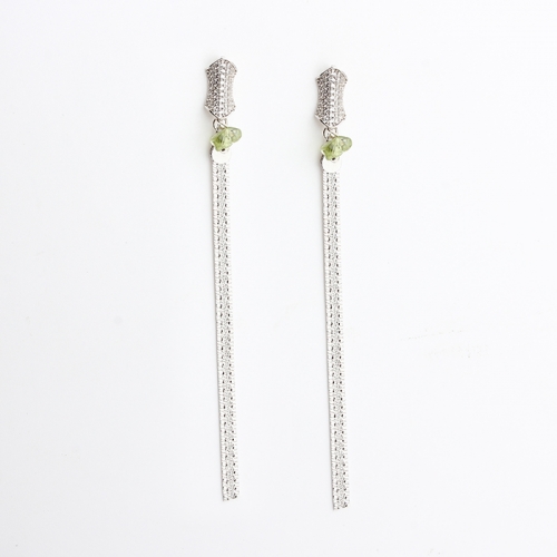 925 sterling silver gemstone chain style earrings stud