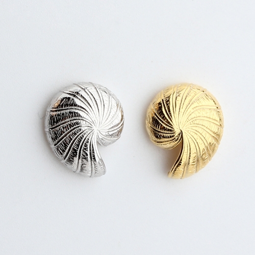925 sterling silver hammered snail shell earring stud