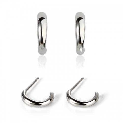 925 sterling silver simple polished earring unsex