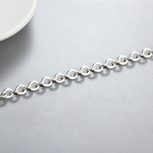 925 sterling silver hollow hammer rolo chain