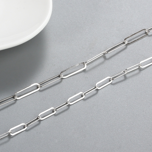 925 sterling silver flat paperclip chain