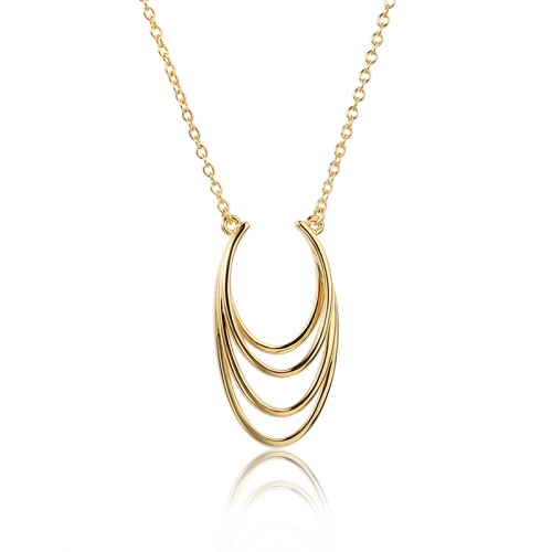 925 Sterling Silver Simple Lines Pendant Necklace