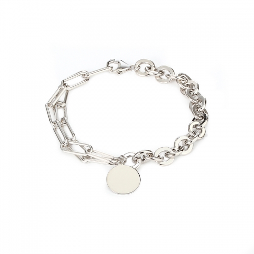 925 Sterling Silver Hardware Chain With Charm bracelet