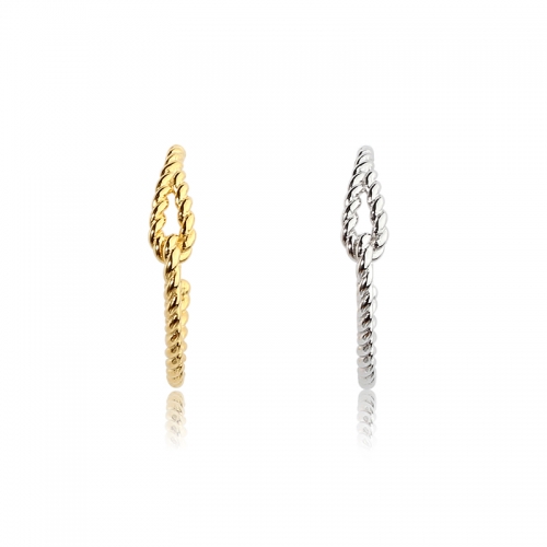 925 Sterling Silver Twisted Lines Earring Studs