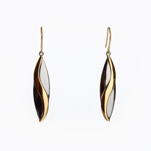 Renfook 925 sterling silver two-tone gold plated fashion earrings
