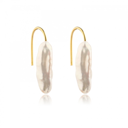 925 Sterling Silver Baroque Pearl Earrings