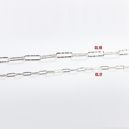 925 Sterling Silver Big Hammer Link Paperclip Chain