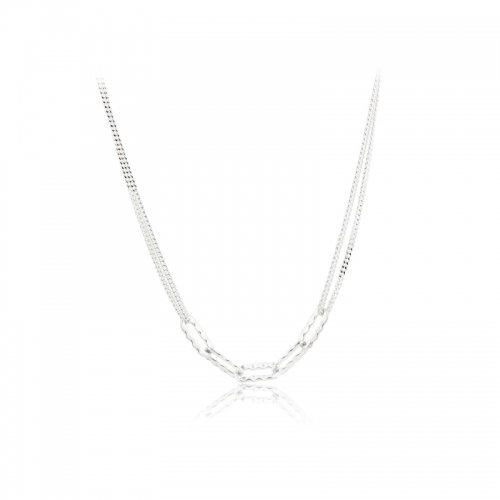 Two Tones Color 925 Sterling Silver Necklace